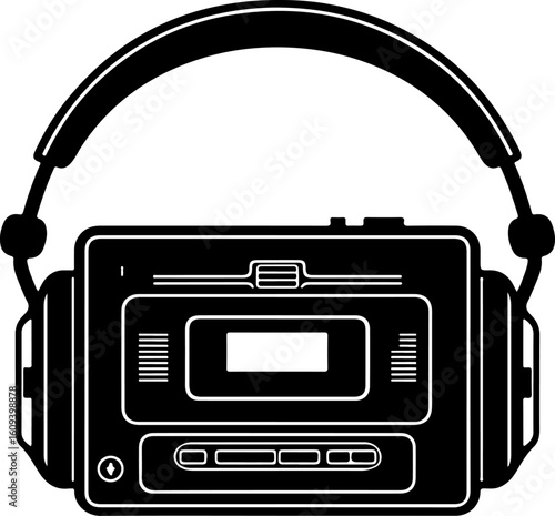 Retro Cassette Vibes with Headphones"