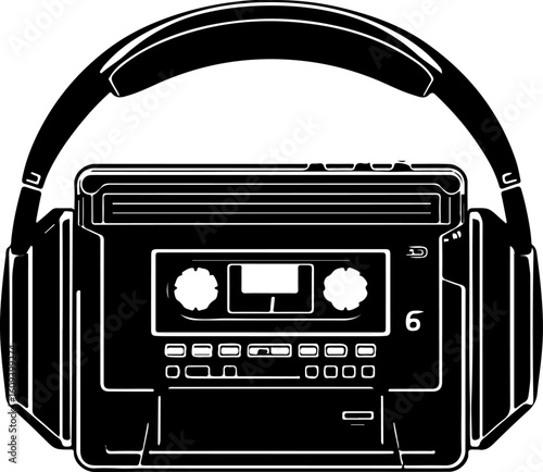 Retro Cassette Vibes with Headphones"