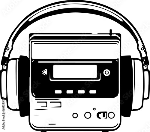 Retro Cassette Vibes with Headphones"