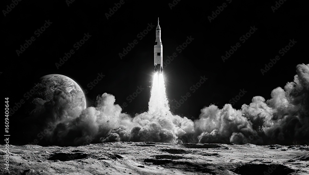 custom made wallpaper toronto digitalRocket launch from the moon
