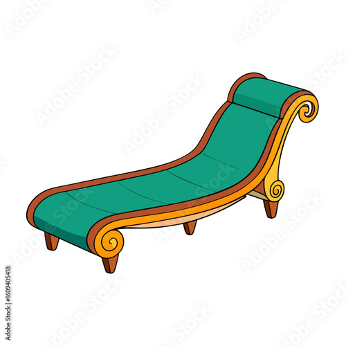 Creative Vector Style Chaise Lounge on White Background