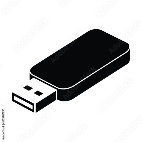 Vector art of a usb drive stores data, isolated on white background
