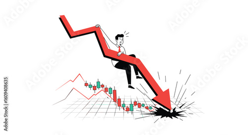 Business downward trend impacting financial performance stocks plummeting market volatility