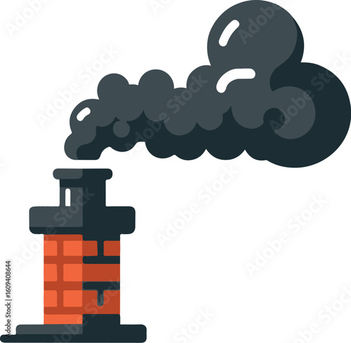 the black silhouette of smoke from chimney vector
