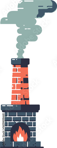 the black silhouette of smoke from chimney vector