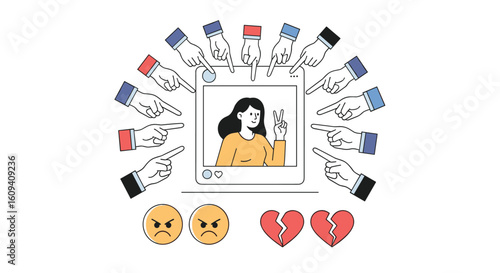 Criticism and judgement on social media influencers facing online harassment and public scrutiny