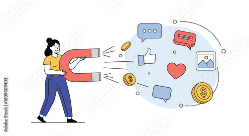 Digital marketing strategy engaging audience through online content and social media engagement tactics