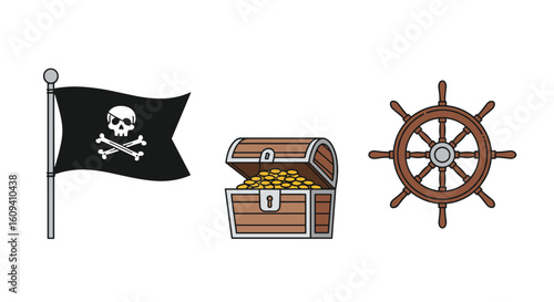 Adventure awaits with pirate treasures and nautical navigation exploration