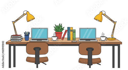 A modern workspace designed for collaborative productivity and individual focus