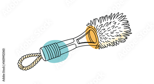 Soft bristle bottle brush with ergonomic handle and hanging loop for easy storage