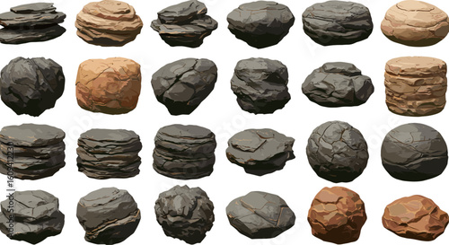 Assortment of Diverse Textured Rocks: a Visually Appealing Natural Stone Collection