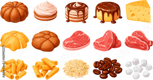 Diverse Food Collection: Wholesome and Delicious Culinary Ingredients for Creative Recipes