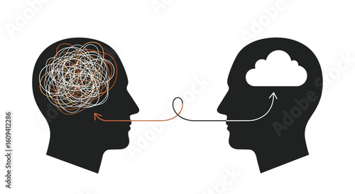 Understanding thoughts transferring between two minds via abstract connection