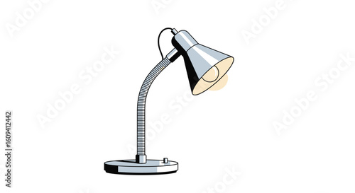 Adjustable desk lamp with flexible gooseneck for task lighting and study illumination