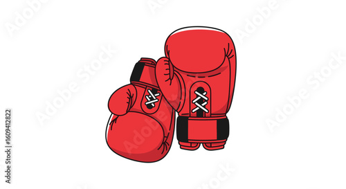 Red boxing gloves ready for a fierce fight training session combat sports