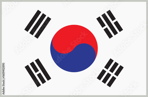 Korean Taegeukgi plane vector illustration icon