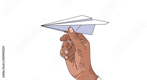 Hand launching a folded paper airplane for flight and aerodynamic study