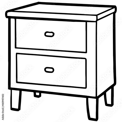 Modern Bedside Table Illustration