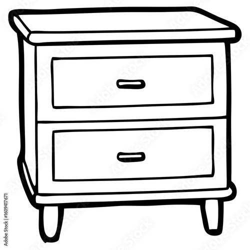 Modern Bedside Table Illustration