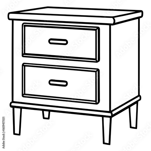 Modern Bedside Table Illustration