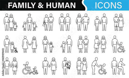 Family Icons Representing Love, Connection, and Parenthood