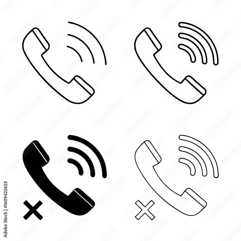 Fototapeta premium Phone Icon Flat Vector