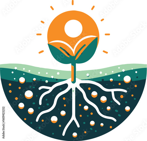 sprouting seed flat icon clipart white background