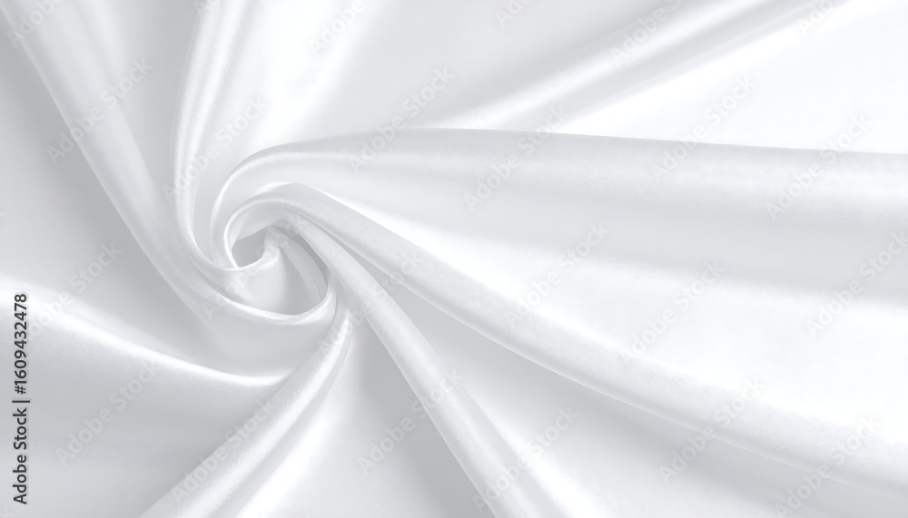 Fototapeta premium Smooth white satin fabric folds