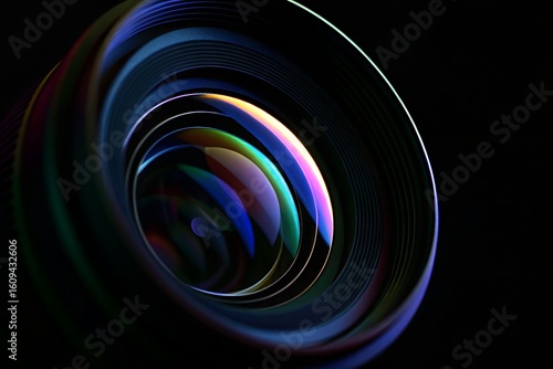 Illuminated Camera Core – Color-Swirled Glass with Concentric Precision

