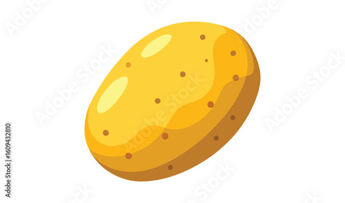 Simple illustration of a yellow potato with brown spots