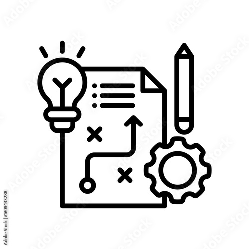 Strategic Plan line icon