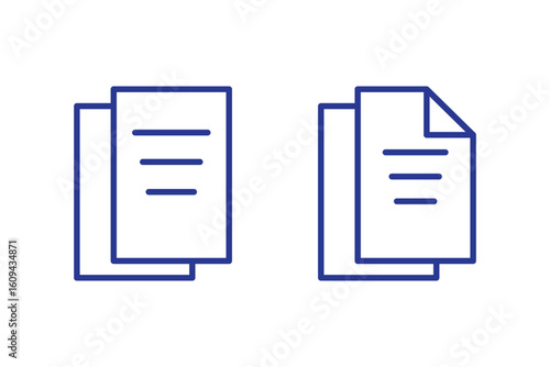 Document icon vector isolated on white background. Paper icon. File Icon