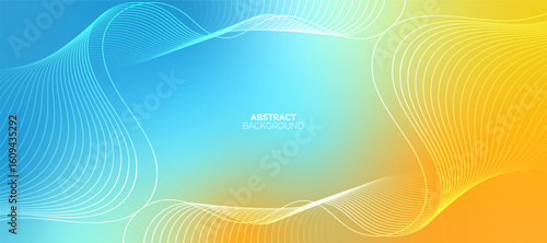 Abstract pastel gradient sky color Summer background. Modern flowing wave lines. Technology concept. Suit for poster, banner, brochure, cover, header, presentation, website, flyer