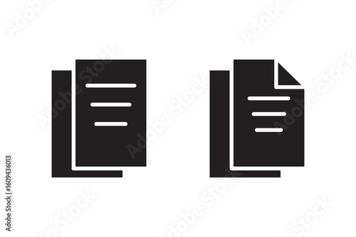 Document icon vector isolated on white background. Paper icon. File Icon