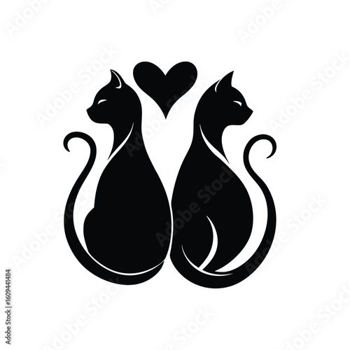 black cat with heart