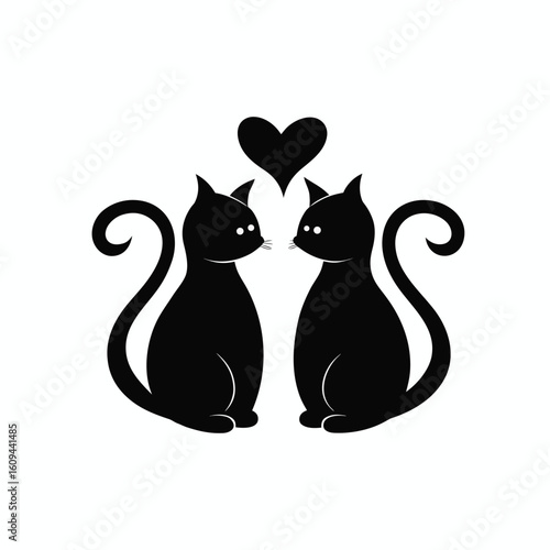 black cat with heart