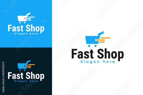 Fast shop logo design template vector illustration idea