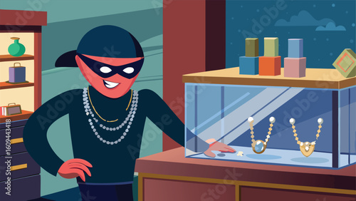 Jewelry heist at the evening store