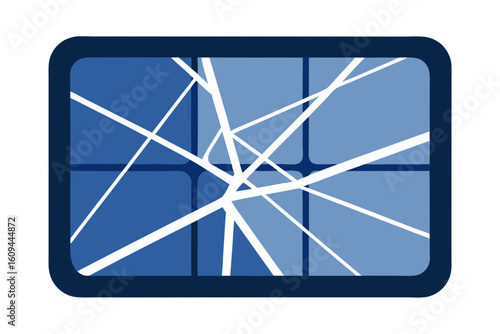 rectangular window icon shattered glass broken parts