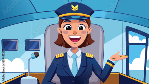 Flight attendant greets passengers warmly