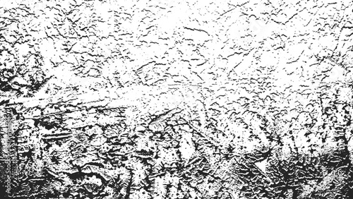 Rough Grunge Wall Texture Background, Vector Distressed Surface Texture Overlay, Gritty Abstract Black and White Texture, Seamless Rough Concrete Texture Template