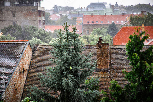 Storm clouds over Osijek rooftops