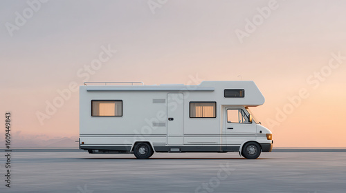 cozy rv home travels with its owner against breathtaking sunset backdrop