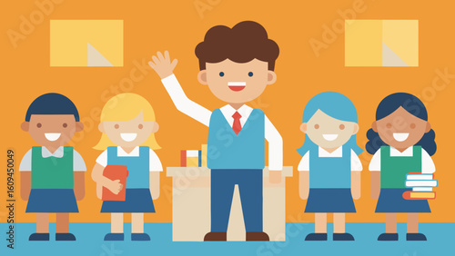 School Assembly with Students Celebrating First Day