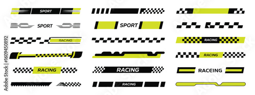 Sports Car and Moto Stripe Decals,  Flat Racing Stickers for Boats, Motorcycles, and Vehicles with Bold Lines, Speed Stripes, and Tuning Graphics

