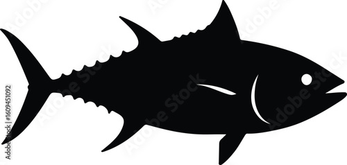 Silhouette tuna fish seafood marine wildlife underwater animal vector illustrator