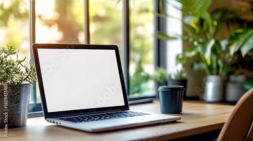 Wallpaper Mural Laptop with Blank Label Torontodigital.ca