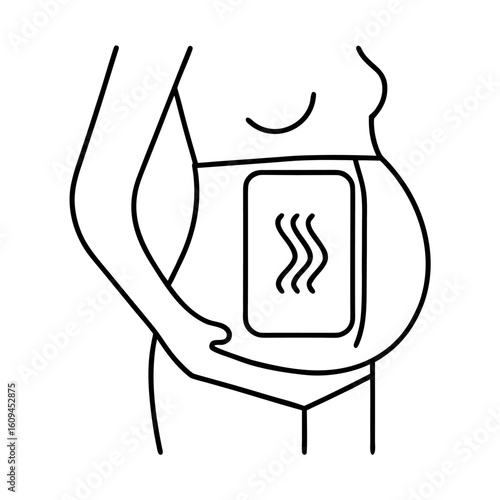 Heat Pad on Pregnant Belly for Labor Pain Relief Banner Ad Design