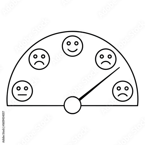 Mood Tracker Dial with Smiley to Frown Face Icons