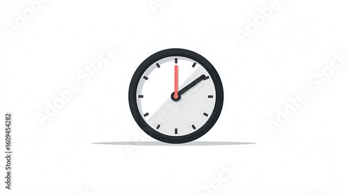 Free Download Vector icon of isolated time clock in simple flat design for apps websites and scheduling tools - GFXLoad